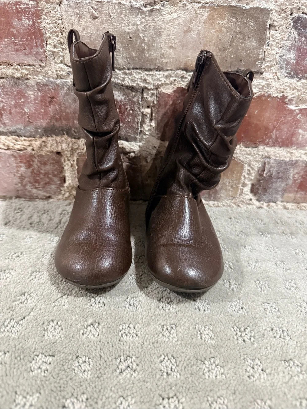 Brown Slouchy Kids Boots